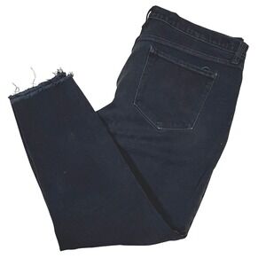 BANANA REPUBLIC‎ High Rise Skinny Jeans Womens 33 Black Ankle Length Raw Hem